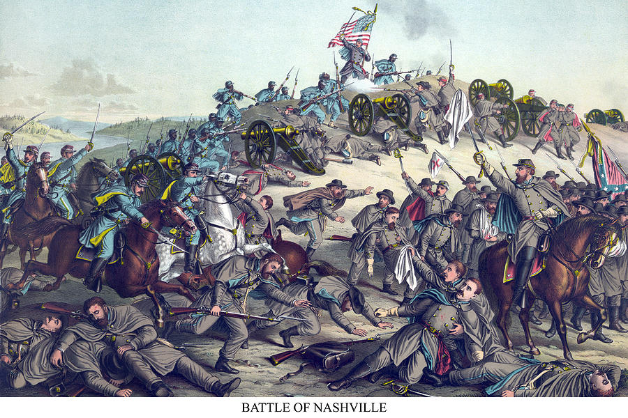 Battle of Nashville Painting by Kurz & Allison