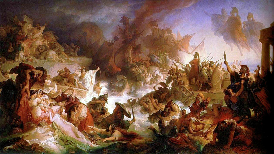 Battle Of Salamis, 480 Bc Photograph by Science Source