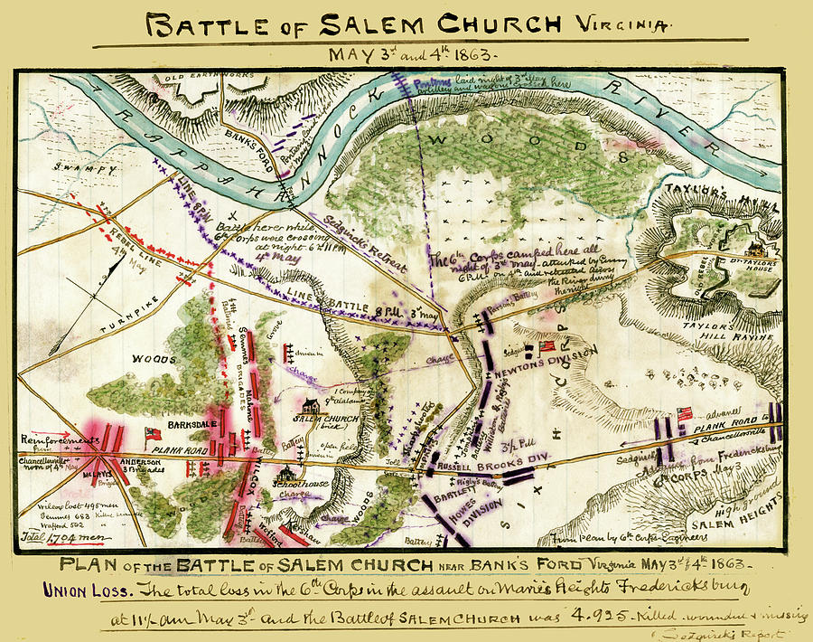 Battle Of Salem Church Near Bank's Ford, Virginia : May 3rd & 4th 1863 