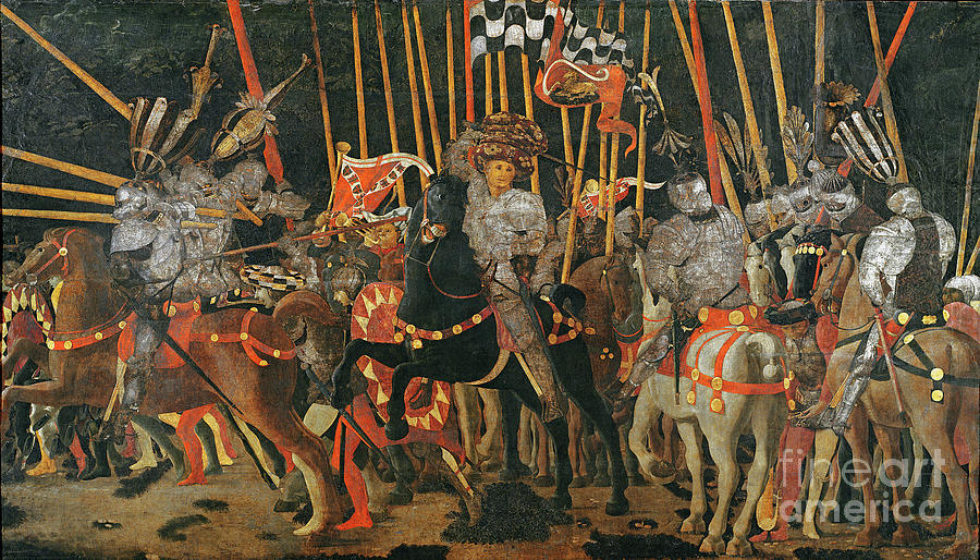 Battle Of San Romano In 1432, Circa 1456 Painting by Paolo Uccello