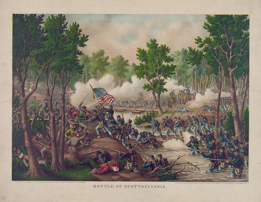 Battle of Spotsylvania by Kurz & Allison; Civil War; Fine Giclee Print 