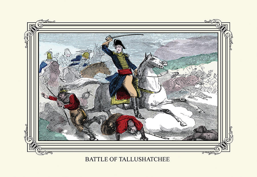 Battle of Tallushatchee Painting by William Croome