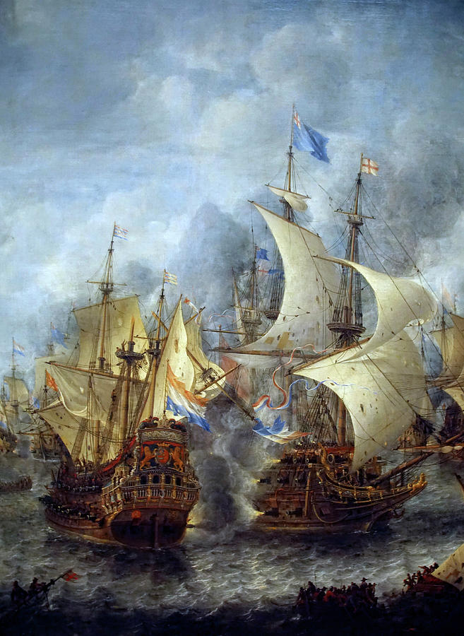 Battle of Terheide painting, 1653 of the Anglo Dutch Wars Photograph by Steve Estvanik