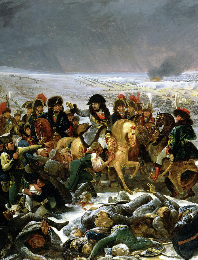 Napoleon Bonaparte Painting - Napoleon Ier Parcourant Le Champ De Bataille Deylau by Baron Antoine-Jean Gros