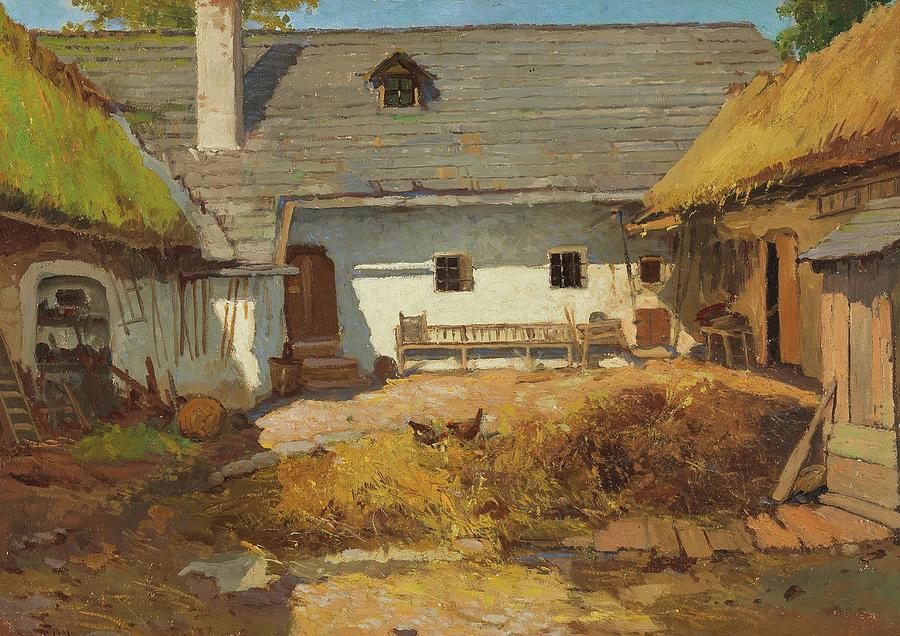 Cottage Painting - Bauernhof Bei Heinreichs by Konstantin Stoitzner
