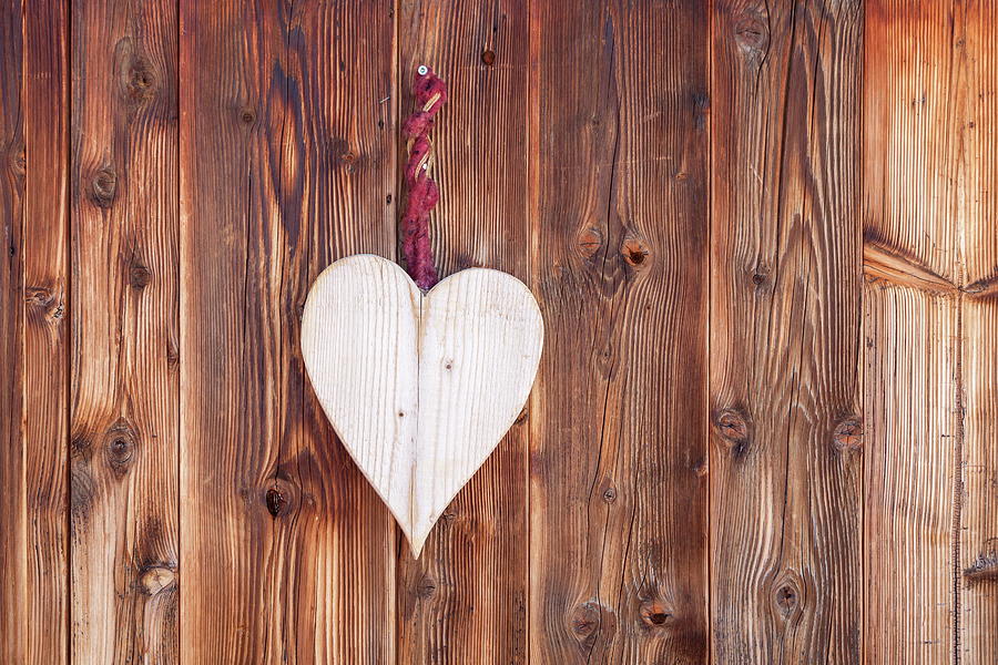 Bavaria, Heart On Wooden Wall Digital Art by Christian Back
