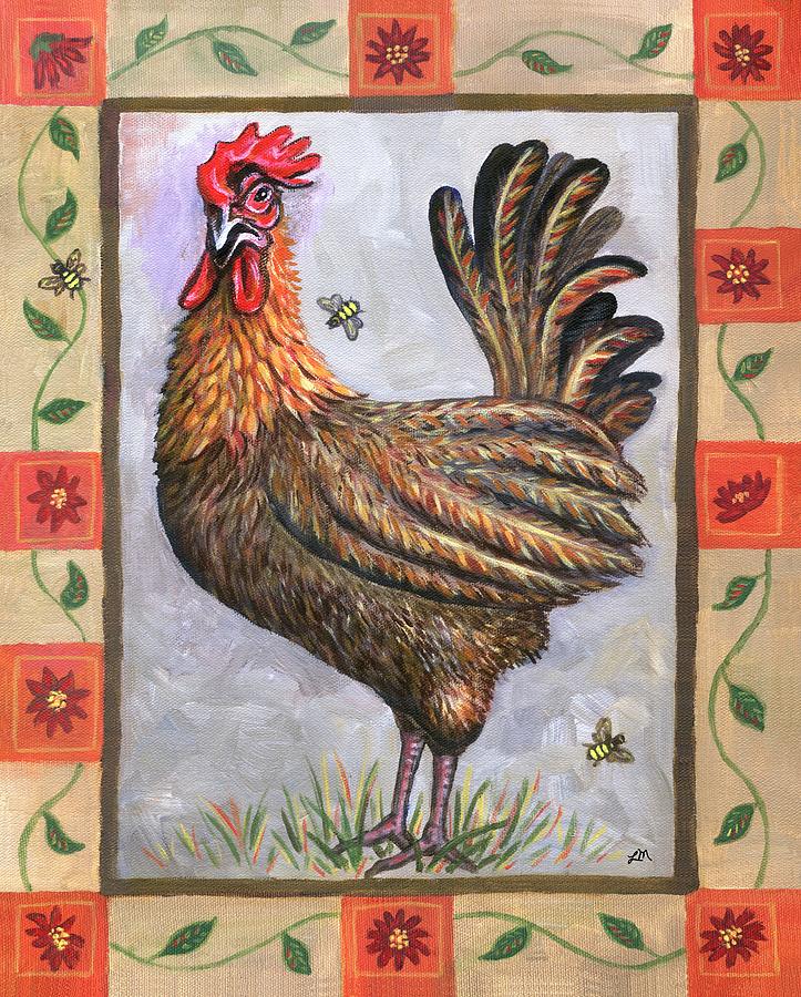 Rooster Painting - Baxter the Rooster by Linda Mears