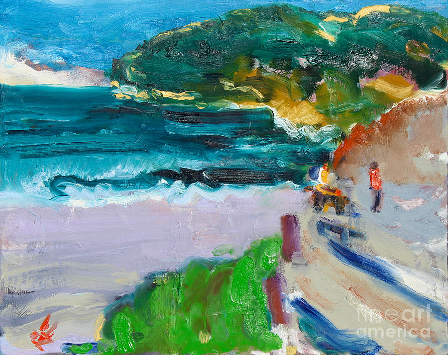 Beach Painting - Bay At Dusk, 2019 by Richard H. Fox
