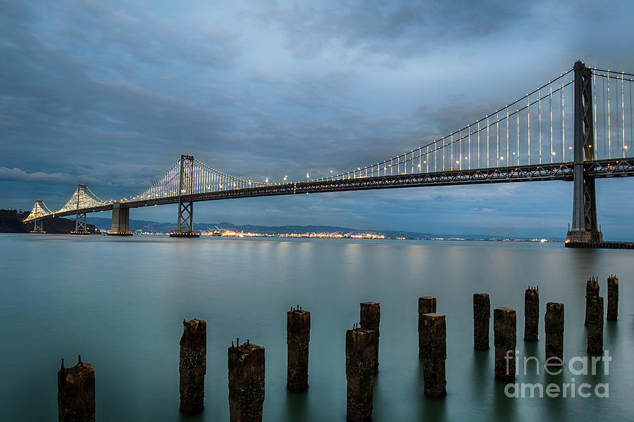 Bay Bridge at Night Photograph by Jennifer Ludlum