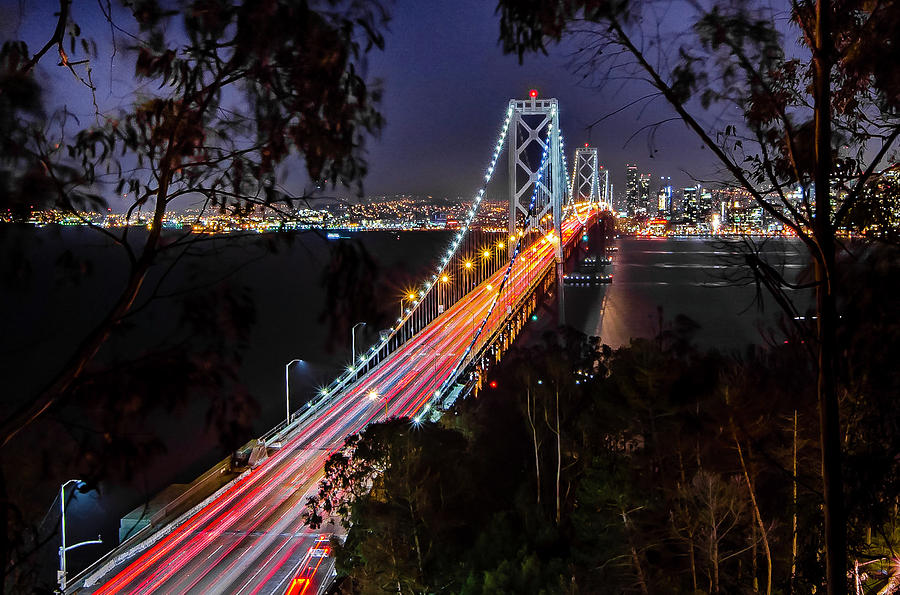 Bay Bridge At Night Photograph By Tricio Photography