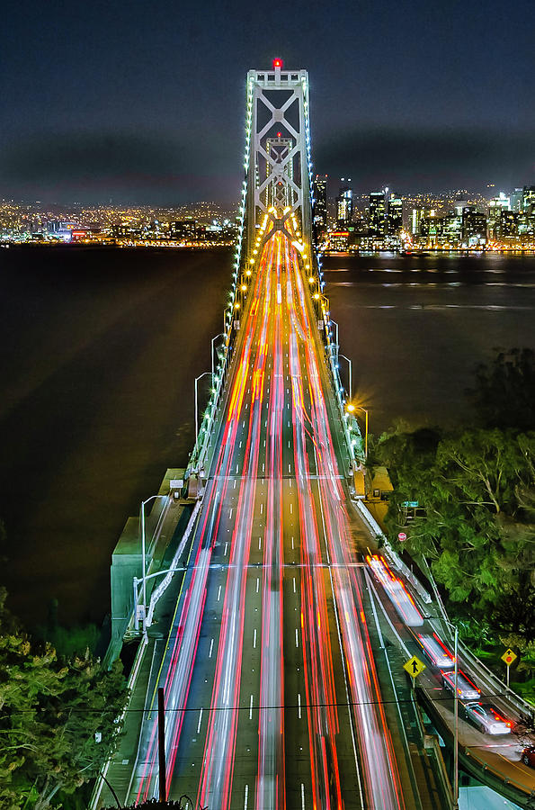 Bay Bridge at Night Photograph by Tricio Photography - Pixels