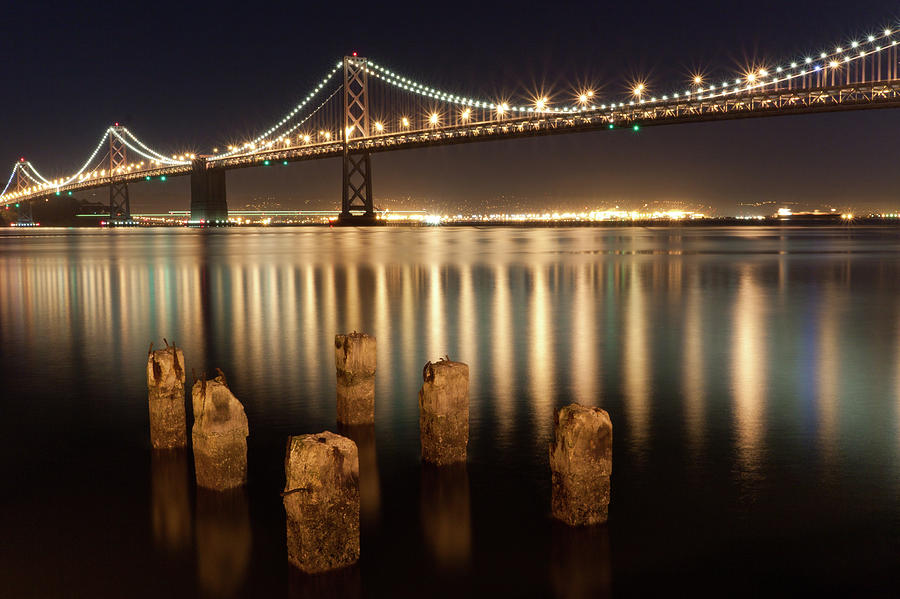Bay Bridge Reflections Photograph by Connie Spinardi