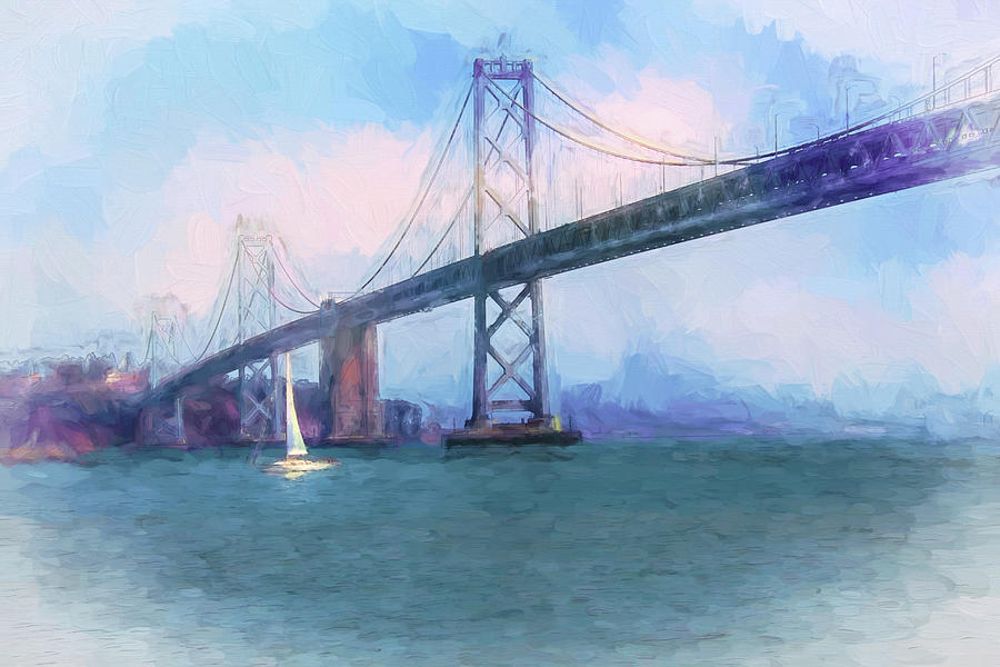 Bay Bridge Sail Digital Art by Terry Davis