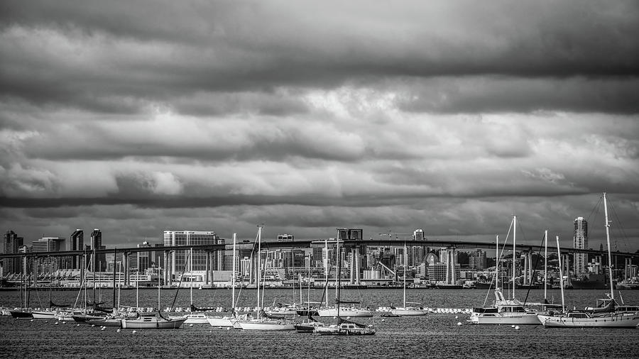 Bay Clouds BW Photograph by Bill Chizek