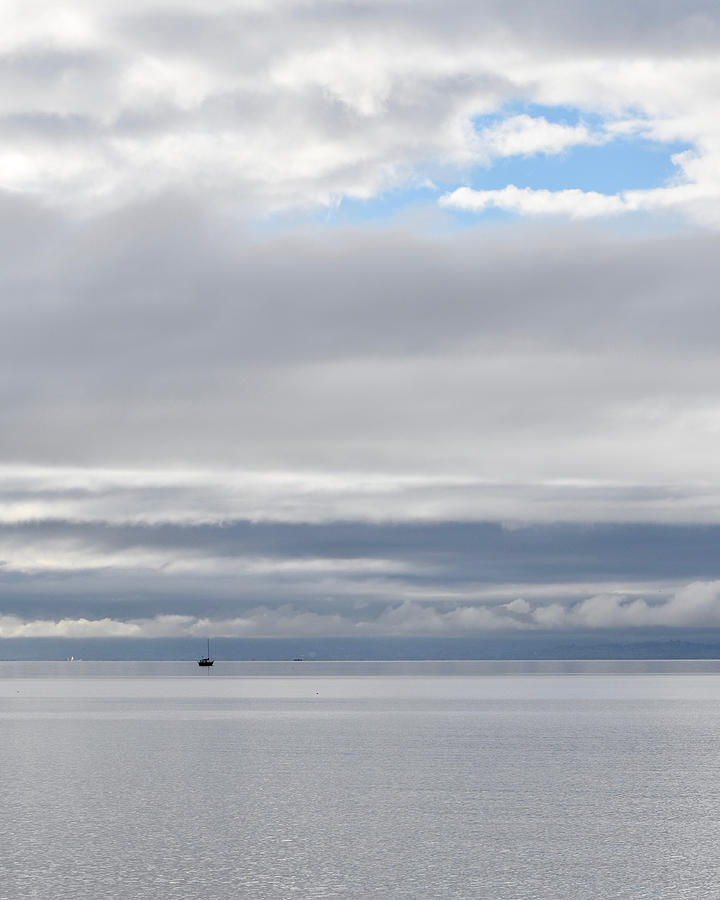 Boat Photograph - Boat in the Bay Clouds by Stuart Hicks