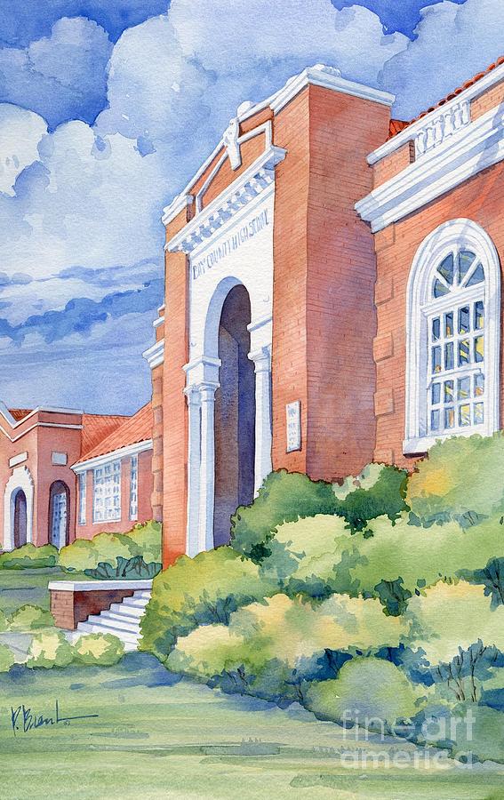 Watercolor Painting - Bay High - Portals of Learning by Paul Brent