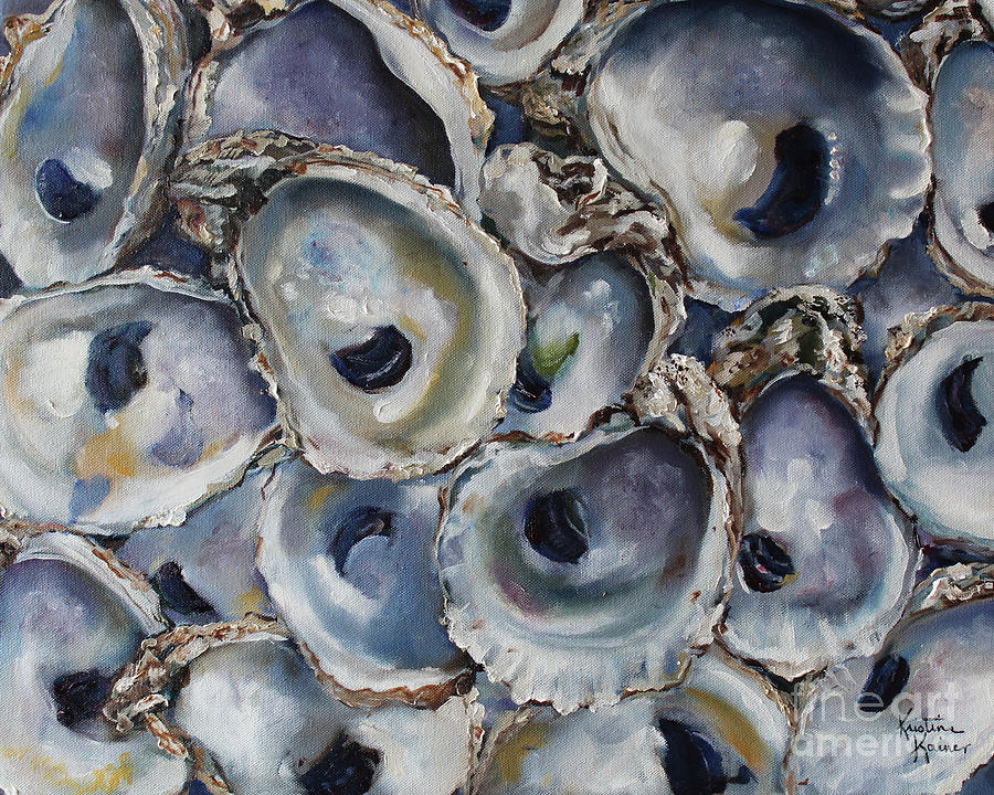 Shell Painting - Bay Oysters by Kristine Kainer
