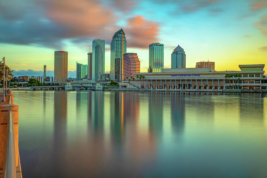 Tampa Skyline Photograph - Bay View of Tampa Florida Skyline by Gregory Ballos