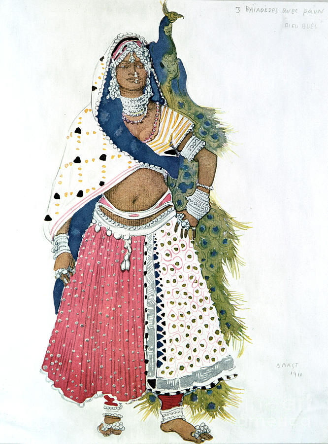 Bayadere With Peacock, Ballet Costume Drawing by Print Collector
