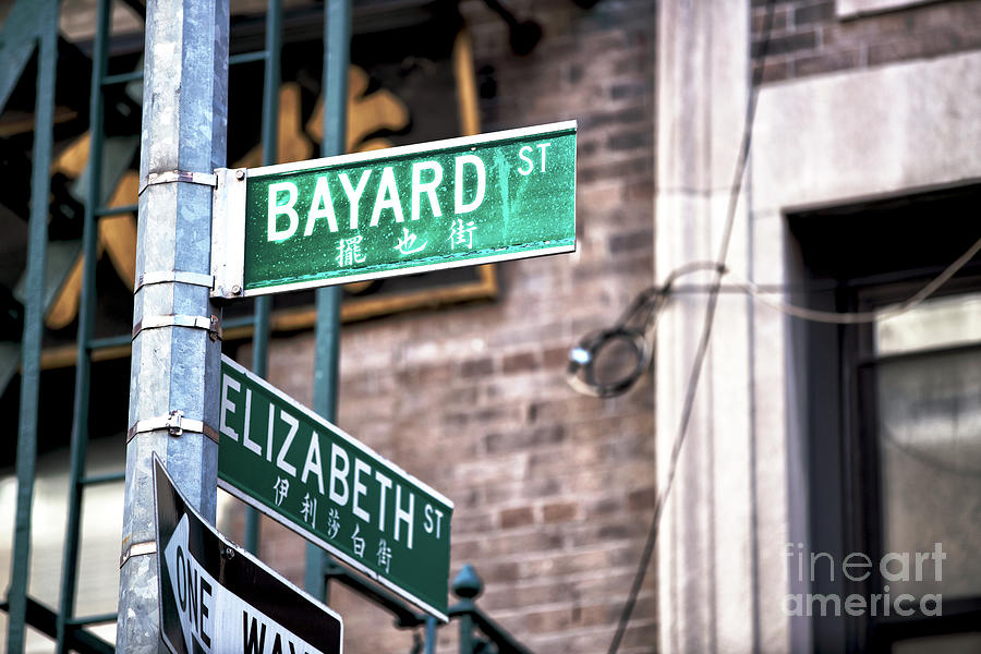 Bayard and Elizabeth Street in Chinatown New York City Photograph by John Rizzuto
