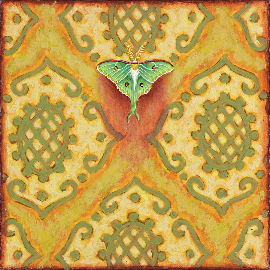 Bayberry Luna Moth Painting by Rachel Paxton - Fine Art America