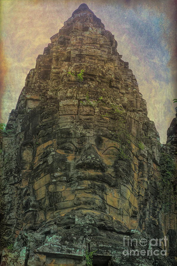 Bayon Temple Face Cambodia  Photograph by Chuck Kuhn