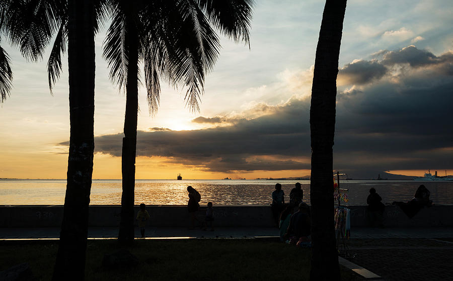 Baywalk, At Sunset, Roxas Boulevard, Manila, Philippines Digital Art By ...