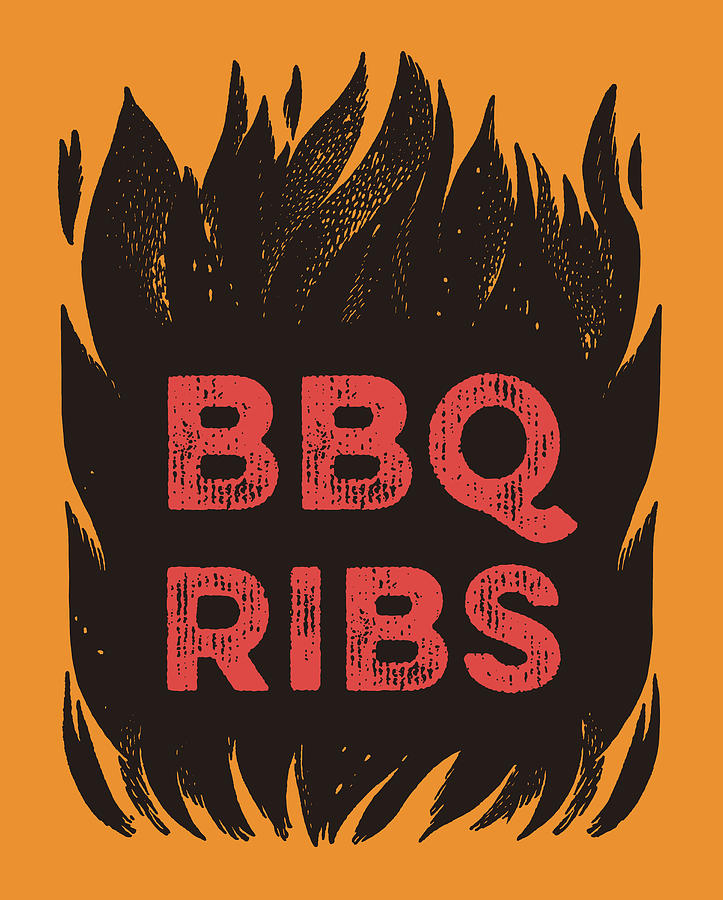 BBQ Ribs Flames Drawing by CSA Images | Fine Art America