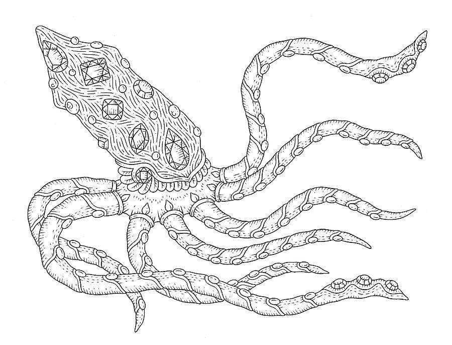 11+ Squid Coloring Page