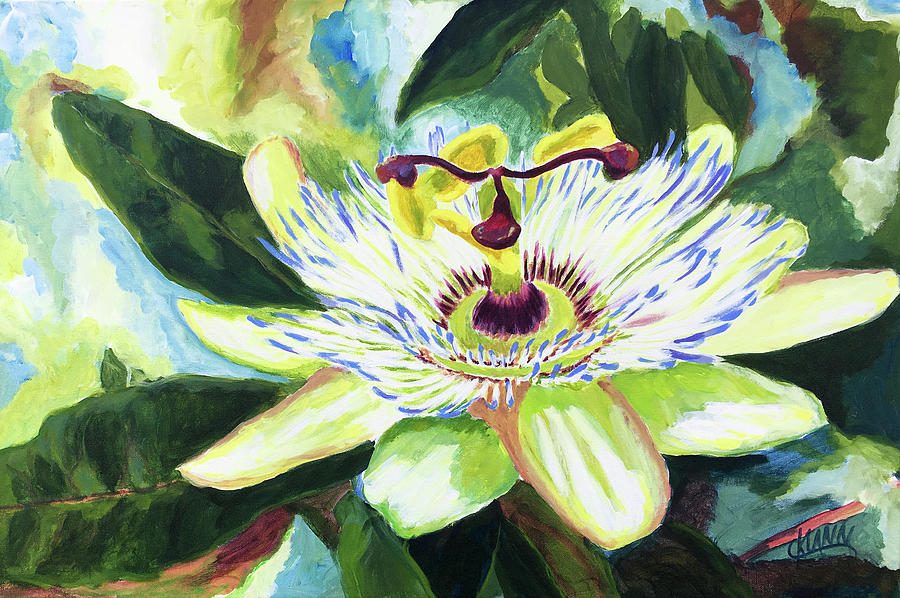 Passion Flower Painting - Be Healed by Claudia Klann