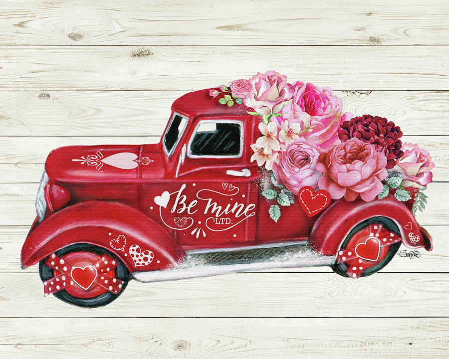 Transportation Mixed Media - Be Mine Ltd Old Truck Collection by Sheena Pike Art And Illustration