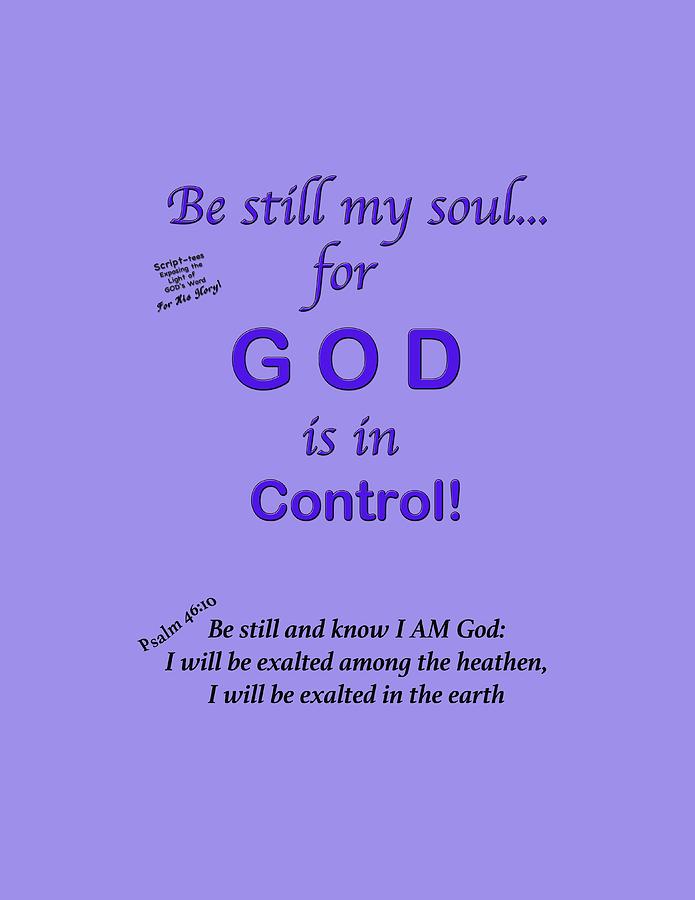 Be Still My Soul TShirt Purple lettering Mixed Media by Lori Tondini