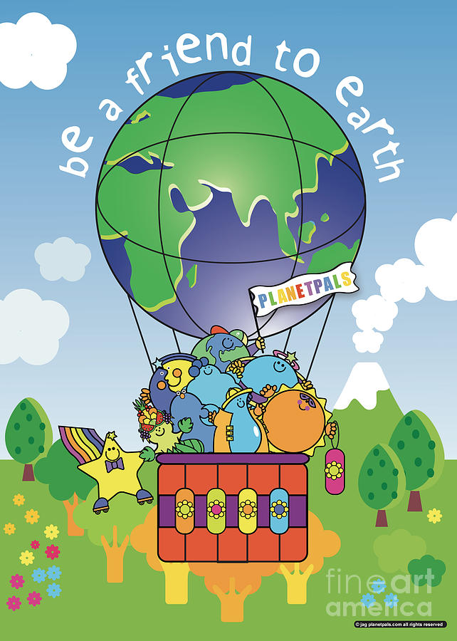 Planetpals Be A Friend To Earth Drawing By Judith Gorgone