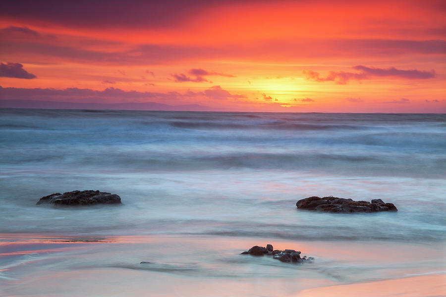 Beach & Red Sky Digital Art by Billy Stock