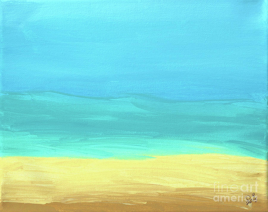 Beach Abstract Painting by D Hackett
