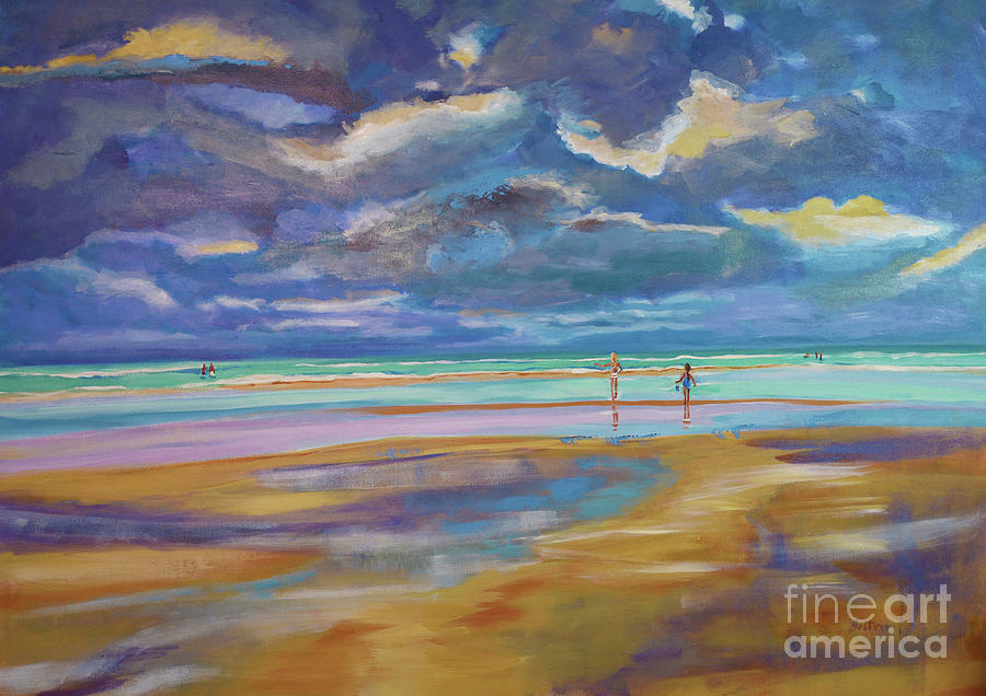 Beach afternoon Painting by Julianne Felton