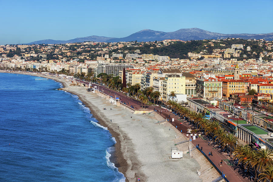 Beach and the Sea in City of Nice Photograph by Artur Bogacki
