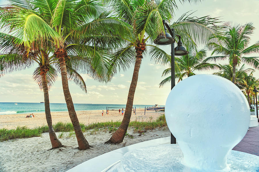 Beach At Fort Lauderdale, Fl Digital Art by Laura Zeid