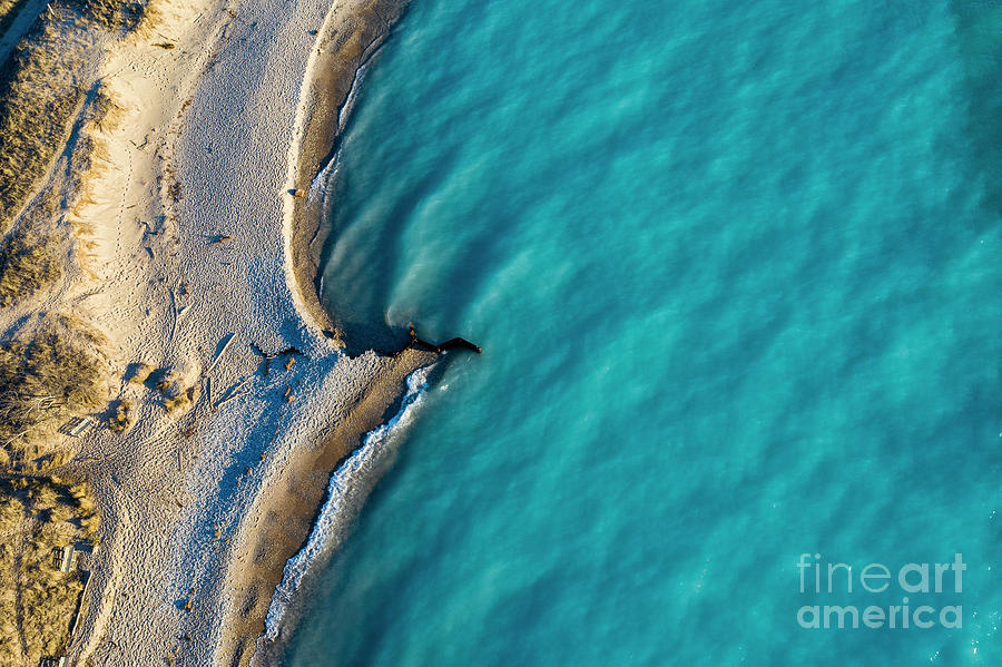 Beach At Point Betsie Aerial Photograph