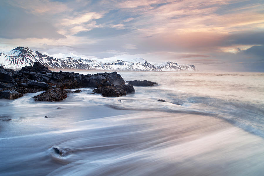 Beach At Snaefellsnes, Iceland Digital Art by Vincenzo Mazza