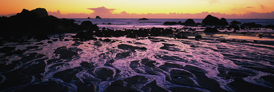 Sunset Photograph - Beach At Sunset, Del Norte County by Panoramic Images