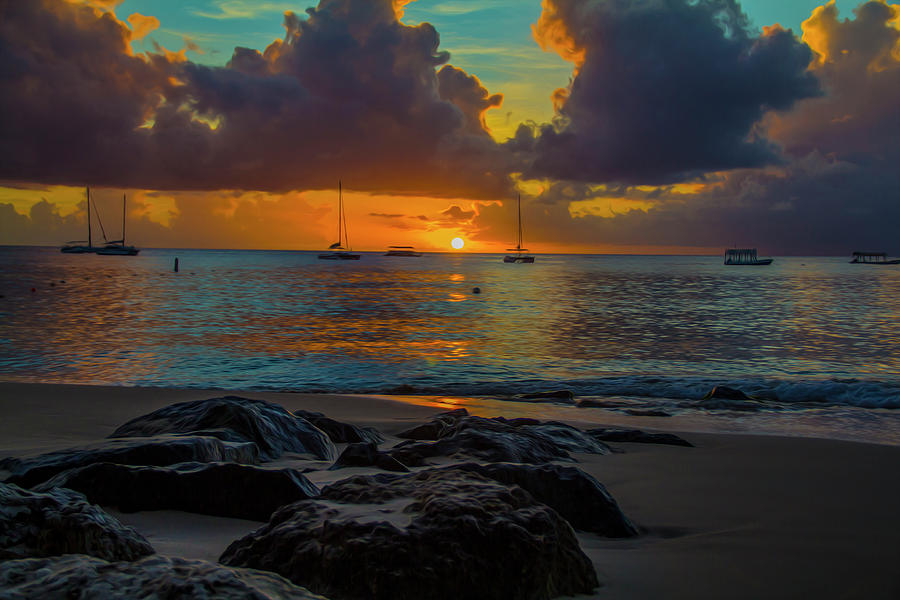 Beach at sunset Photograph by Stuart Manning