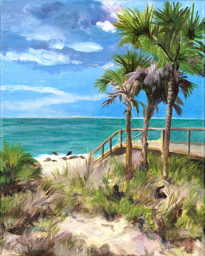 beach boardwalk painting