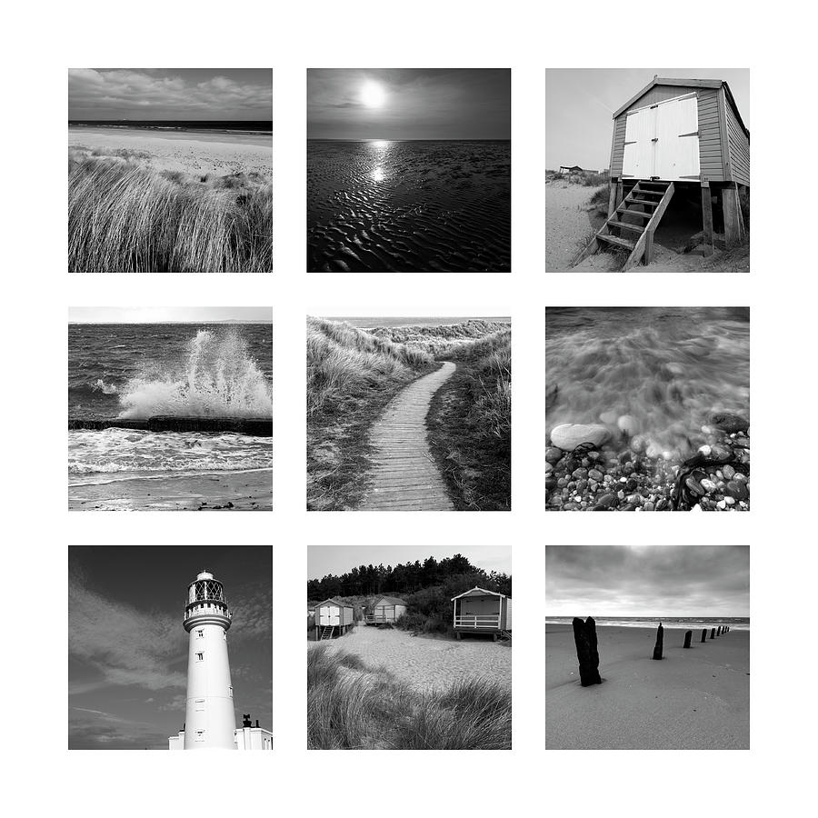 Black And White Photograph - Beach Bw Set Of 9 by Tom Quartermaine