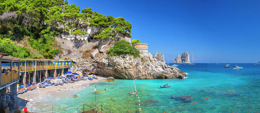 Beach & Faraglioni, Capri, Italy by Pietro Canali