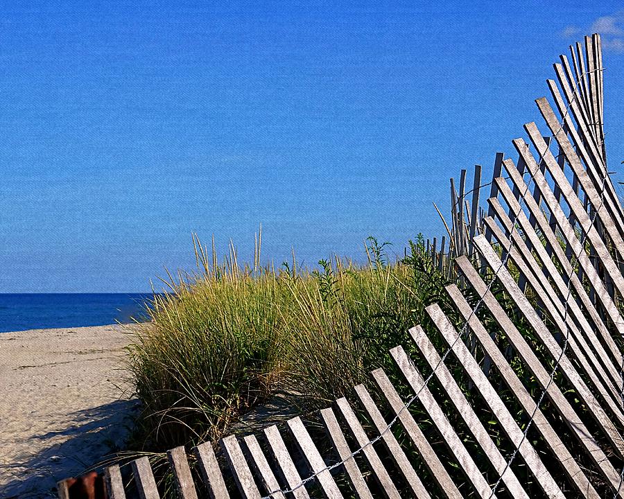 Beach Fence Curves Photograph by Lori Lafargue