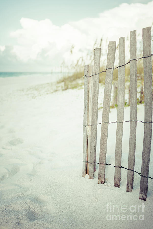 Beach Fence in Pensacola Beach Florida Retro Photo Photograph by Paul Velgos