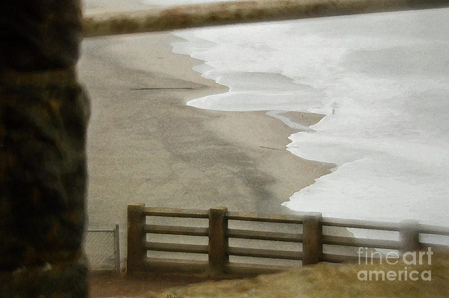 Beach Fence San Francisco Watercolor Photograph By Michael Ziegler