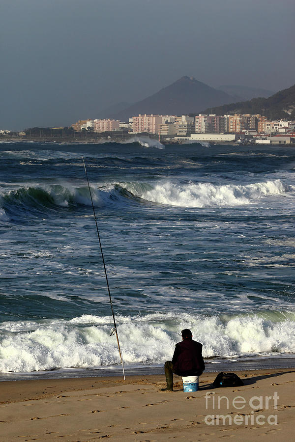 Beach Fishing in the Atlantic Ocean Portugal Photograph by James Brunker
