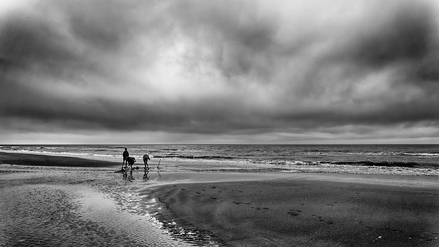 Black And White Photograph - Beach Games ... by Christian Delvaux